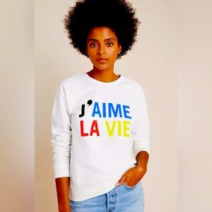 Clare V x Anthropology graphic sweatshirt, small